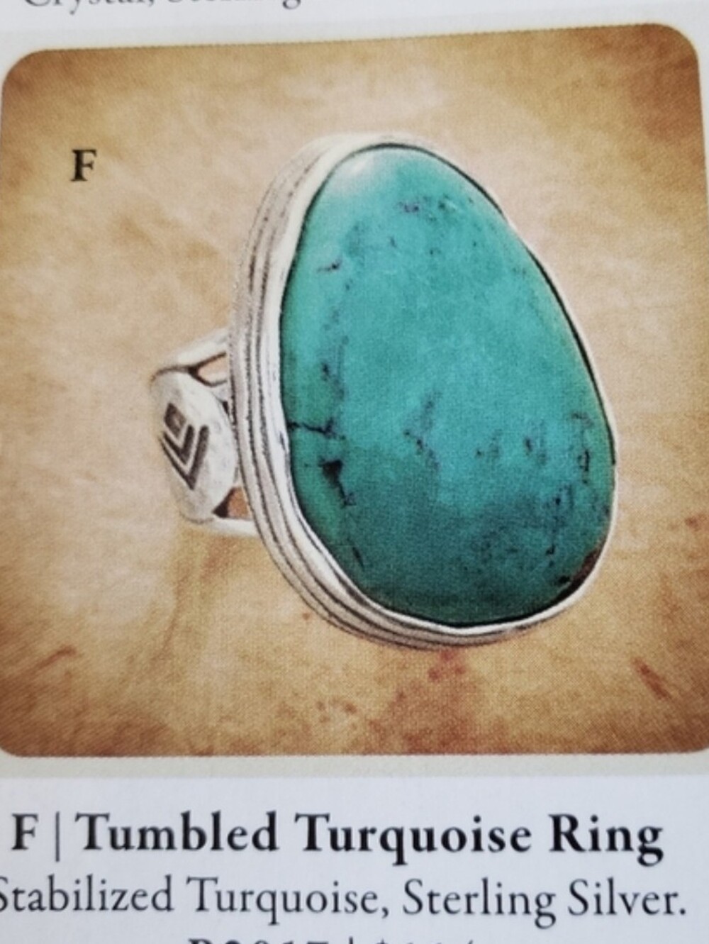 Silpada Sterling Silver Iconic Natural Tumbled Turquoise Ring Size 6 R2017